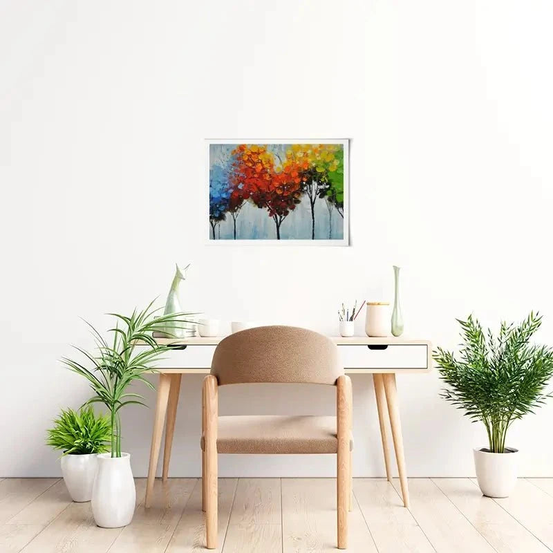 Rainbow Line Of Trees Art Print Rainbow Line Of Trees Art Print wall art product CHENYU ARTS / Shutterstock