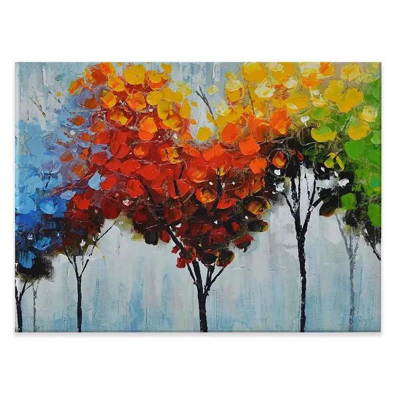 Rainbow Line Of Trees Canvas Print Rainbow Line Of Trees Canvas Print wall art product CHENYU ARTS / Shutterstock