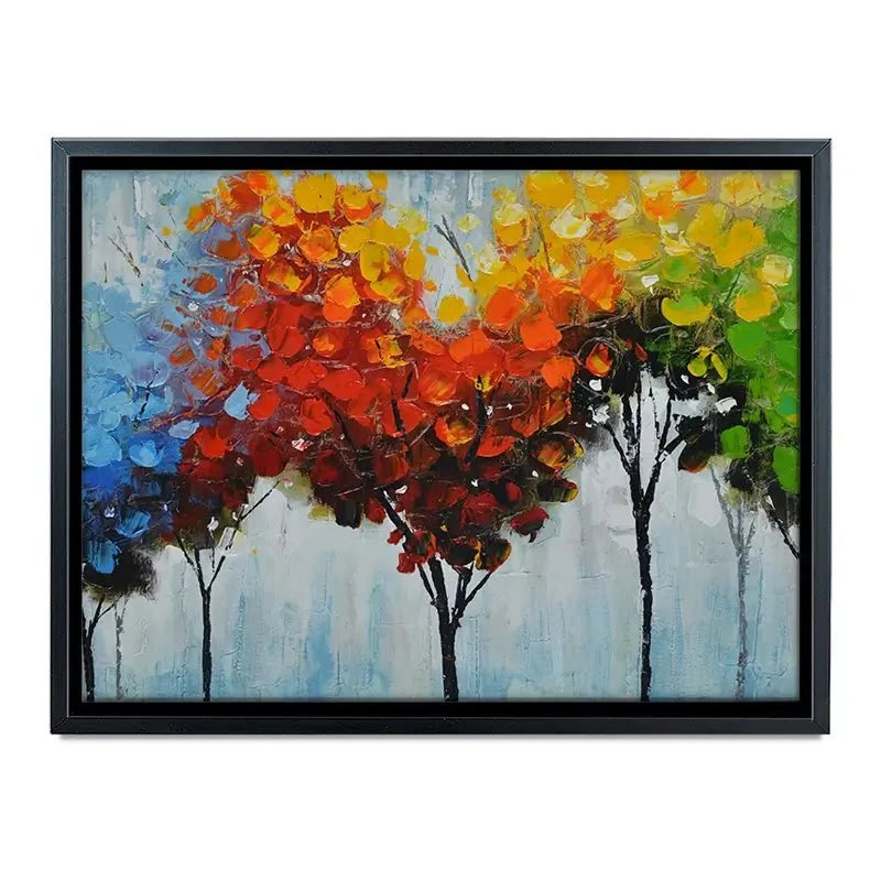 Rainbow Line Of Trees Canvas Print Rainbow Line Of Trees Canvas Print wall art product CHENYU ARTS / Shutterstock