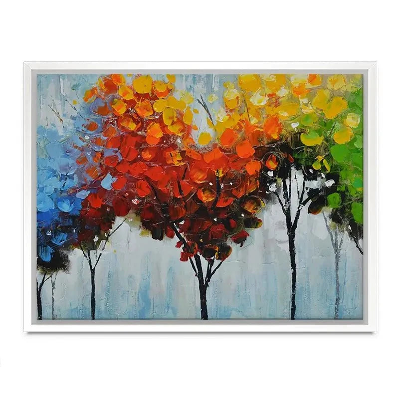 Rainbow Line Of Trees Canvas Print Rainbow Line Of Trees Canvas Print wall art product CHENYU ARTS / Shutterstock