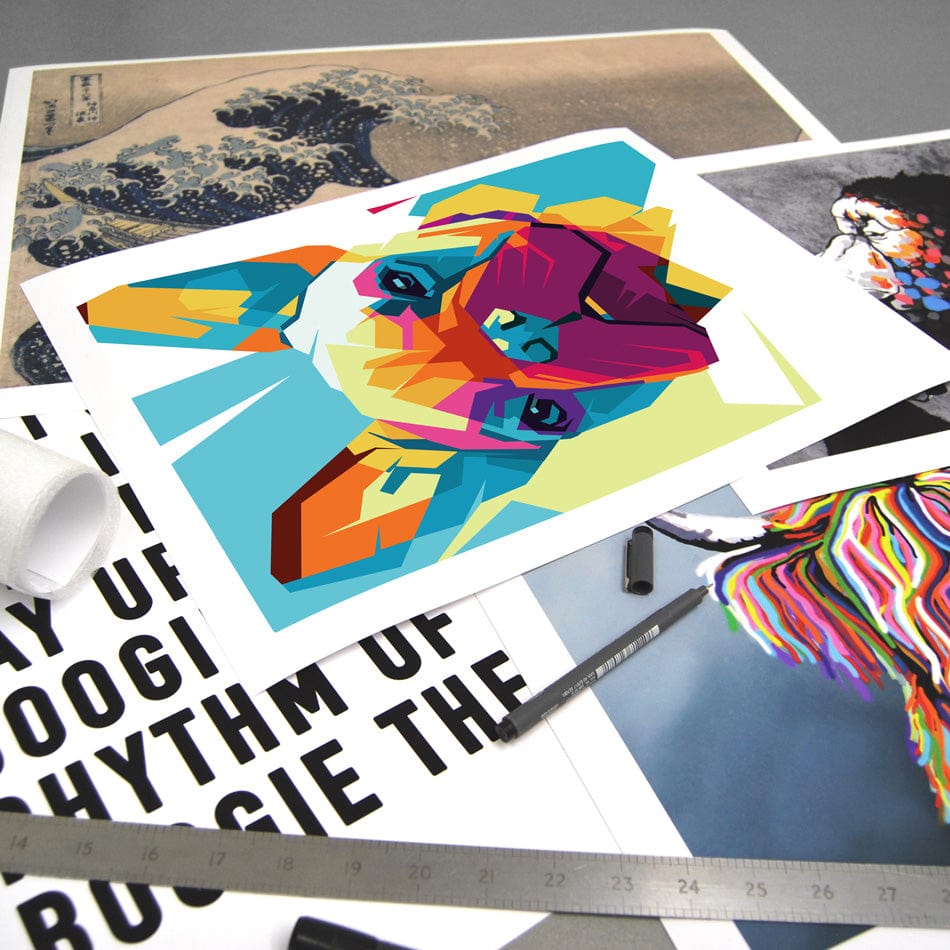 Rainbow Pop Art Frenchie Art Print wall art product / Shutterstock