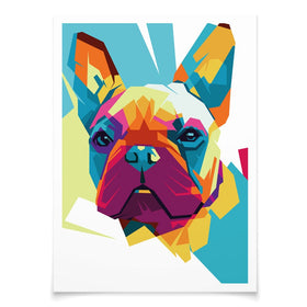 Rainbow Pop Art Frenchie Art Print wall art product / Shutterstock