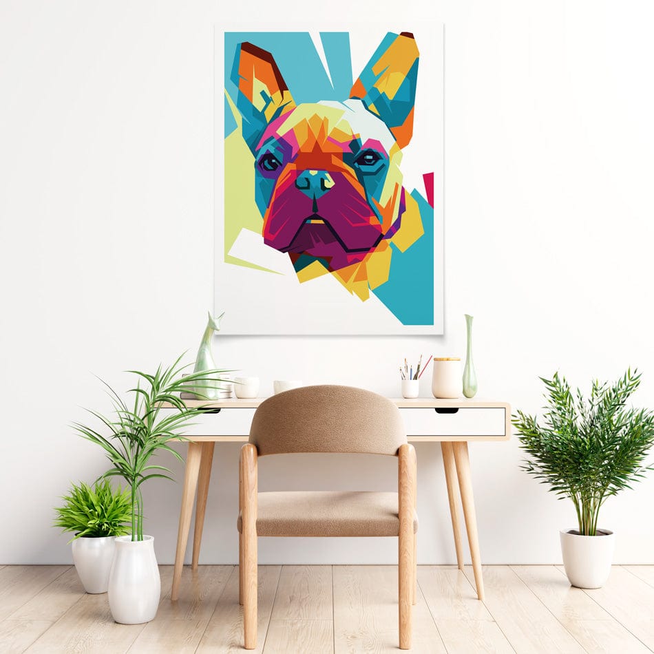 Rainbow Pop Art Frenchie Art Print wall art product / Shutterstock