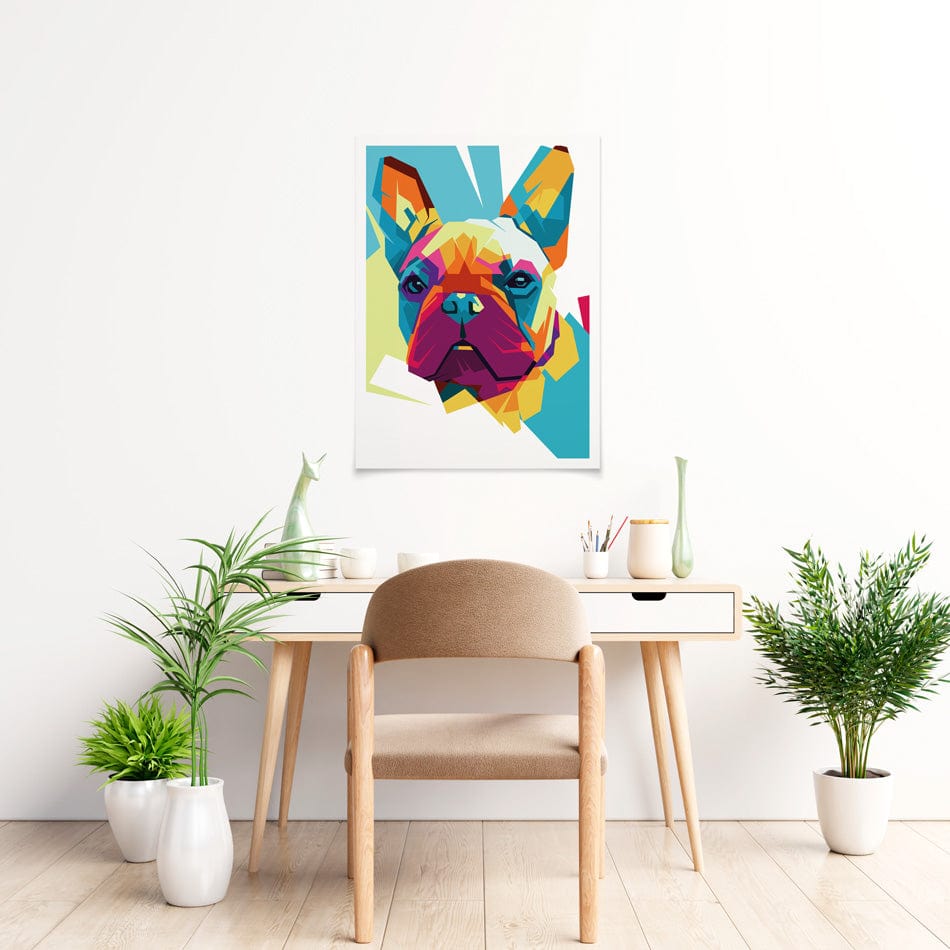 Rainbow Pop Art Frenchie Art Print wall art product / Shutterstock