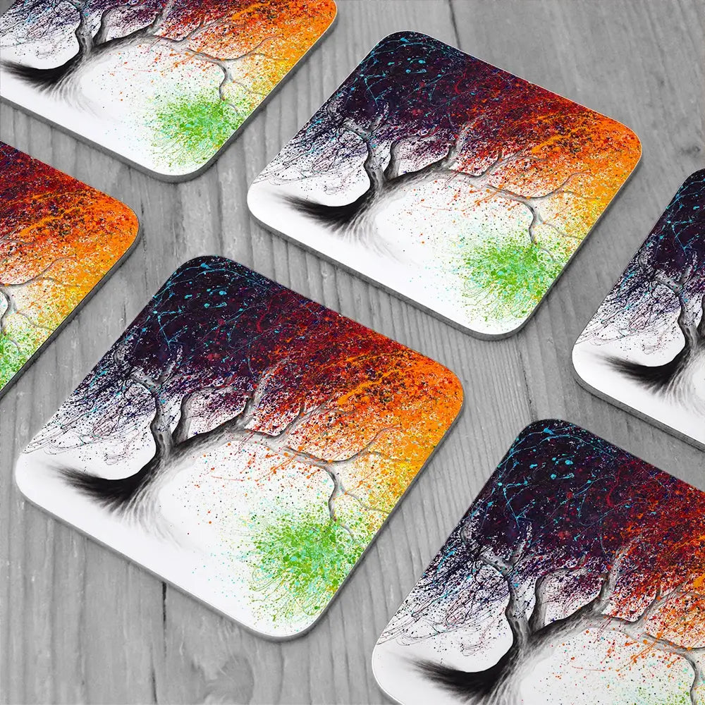 Rainbow Seasons Tree Coaster Set Rainbow Seasons Tree Coaster Set wall art product Ashvin Harrison (2016-2022 collection)