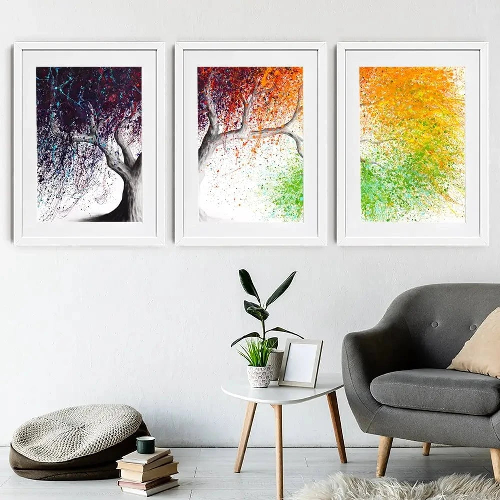 Rainbow Seasons Tree Framed Art Print Trio Rainbow Seasons Tree Framed Art Print Trio wall art product Ashvin Harrison