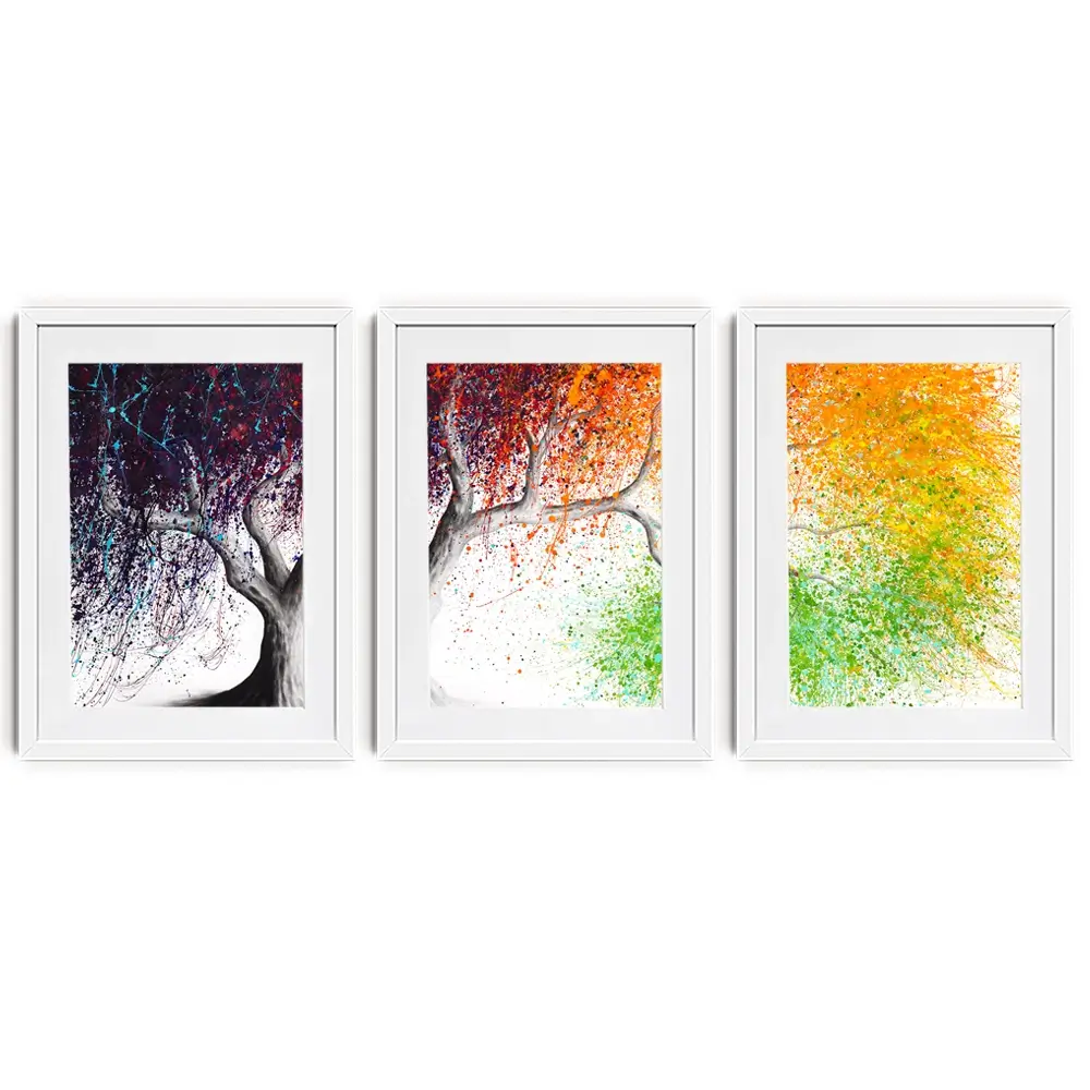 Rainbow Seasons Tree Framed Art Print Trio Rainbow Seasons Tree Framed Art Print Trio wall art product Ashvin Harrison