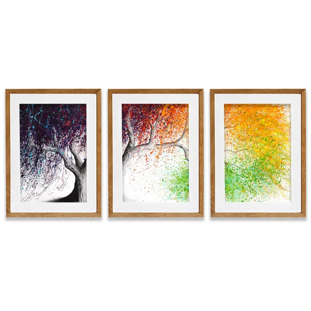 Rainbow Seasons Tree Framed Art Print Trio Rainbow Seasons Tree Framed Art Print Trio wall art product Ashvin Harrison