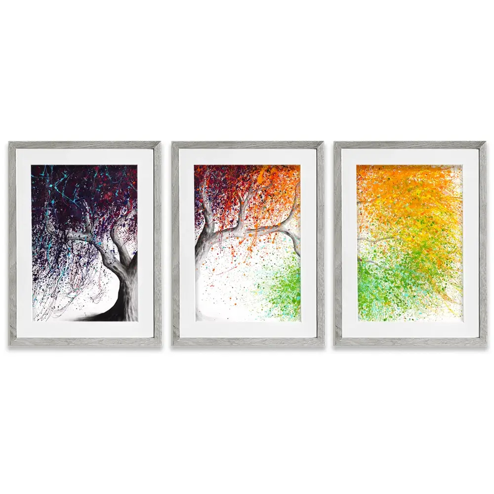 Rainbow Seasons Tree Framed Art Print Trio Rainbow Seasons Tree Framed Art Print Trio wall art product Ashvin Harrison