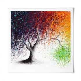 Rainbow Seasons Tree Square Art Print Rainbow Seasons Tree Square Art Print wall art product Ashvin Harrison (2016-2022 collection)