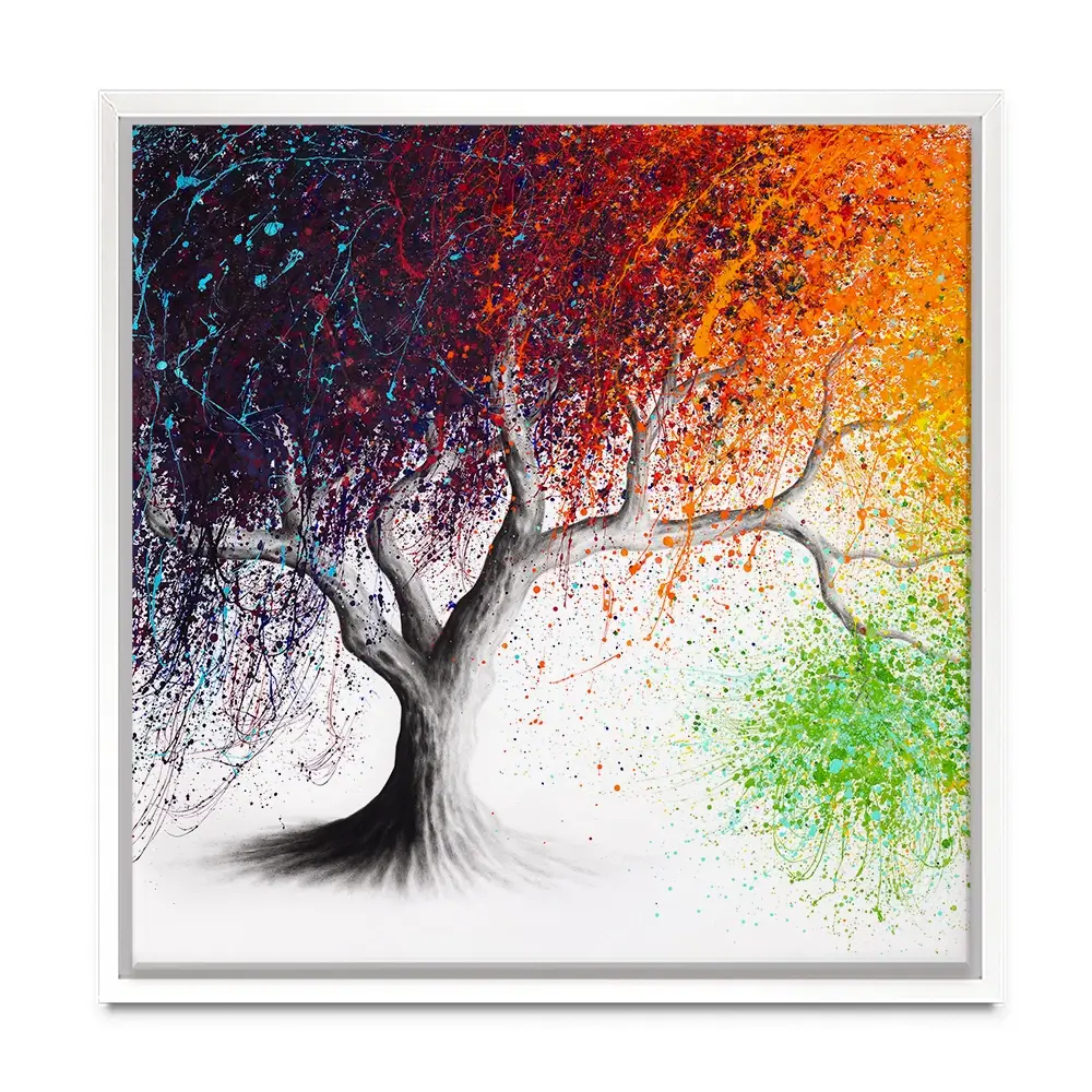 Rainbow Seasons Tree Square Canvas Print Rainbow Seasons Tree Square Canvas Print wall art product Ashvin Harrison (2016-2022 collection)