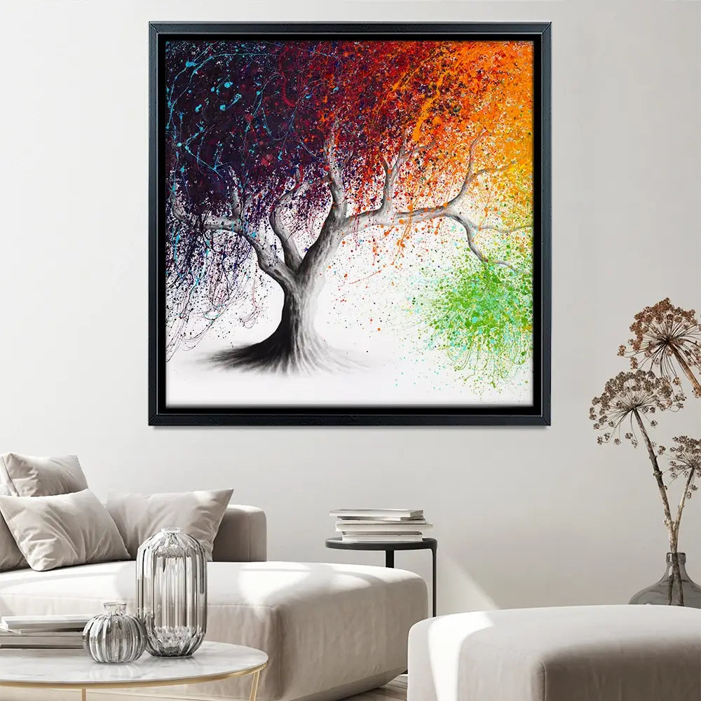 Rainbow Seasons Tree Square Canvas Print Rainbow Seasons Tree Square Canvas Print wall art product Ashvin Harrison (2016-2022 collection)