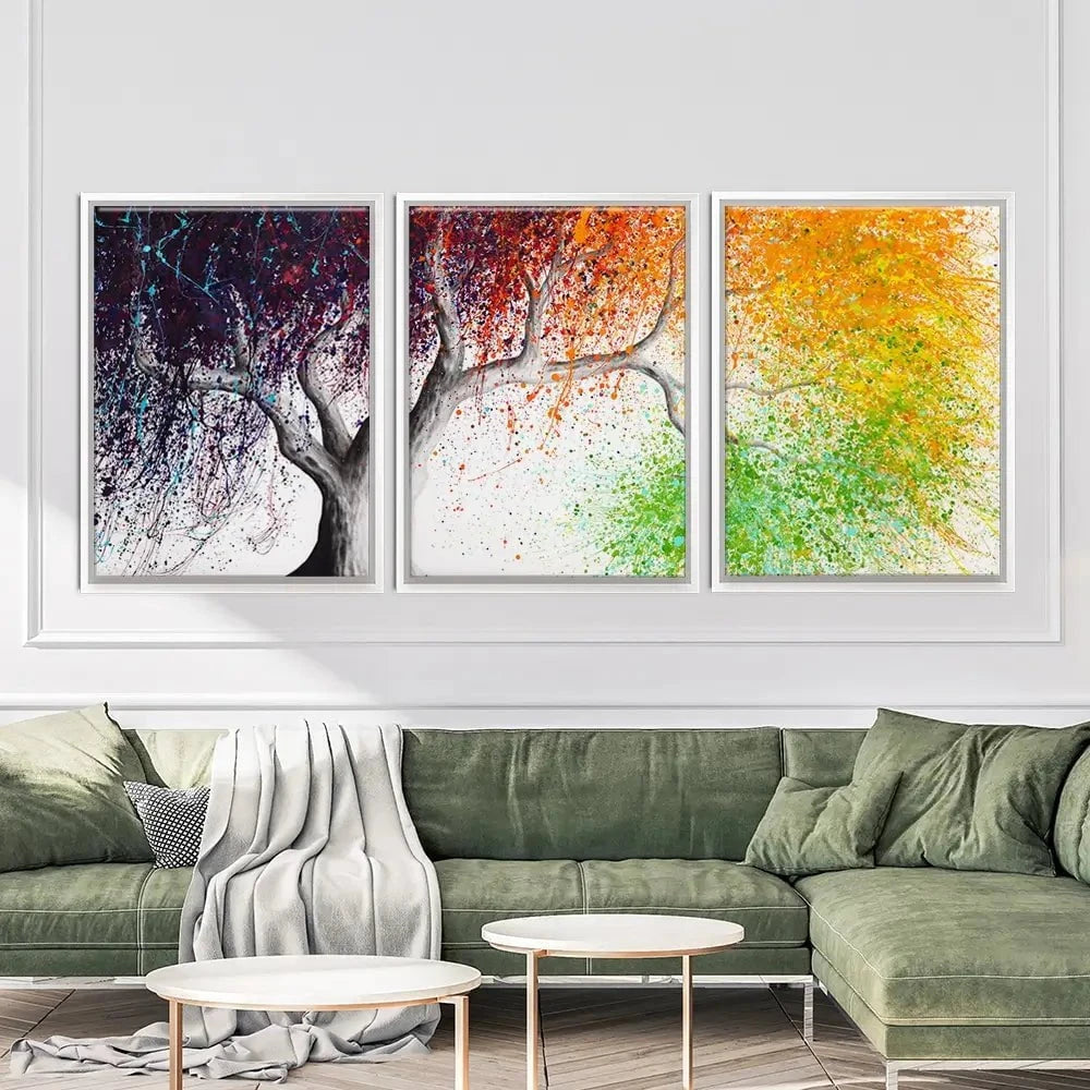 Rainbow Seasons Tree Trio Canvas Print Rainbow Seasons Tree Trio Canvas Print wall art product Ashvin Harrison