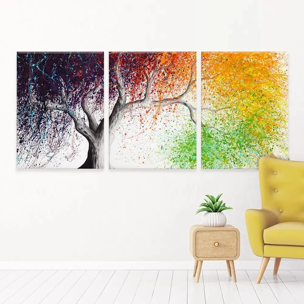 Rainbow Seasons Tree Trio Canvas Print Rainbow Seasons Tree Trio Canvas Print wall art product Ashvin Harrison