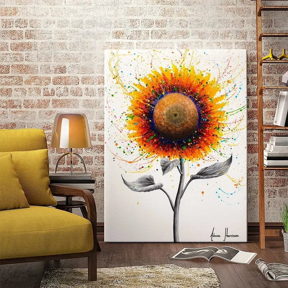 Rainbow Sunflower Canvas Print Rainbow Sunflower Canvas Print wall art product Ashvin Harrison
