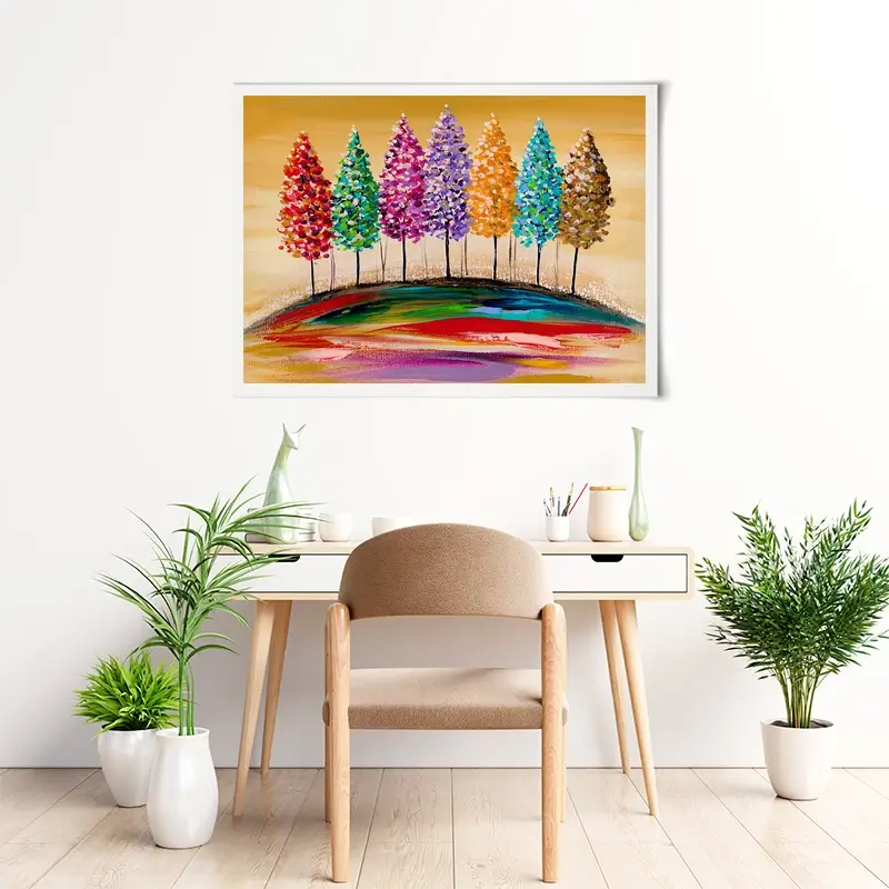 Rainbow Tree On The Hill Art Print Rainbow Tree On The Hill Art Print wall art product Estelle Grengs - Independent