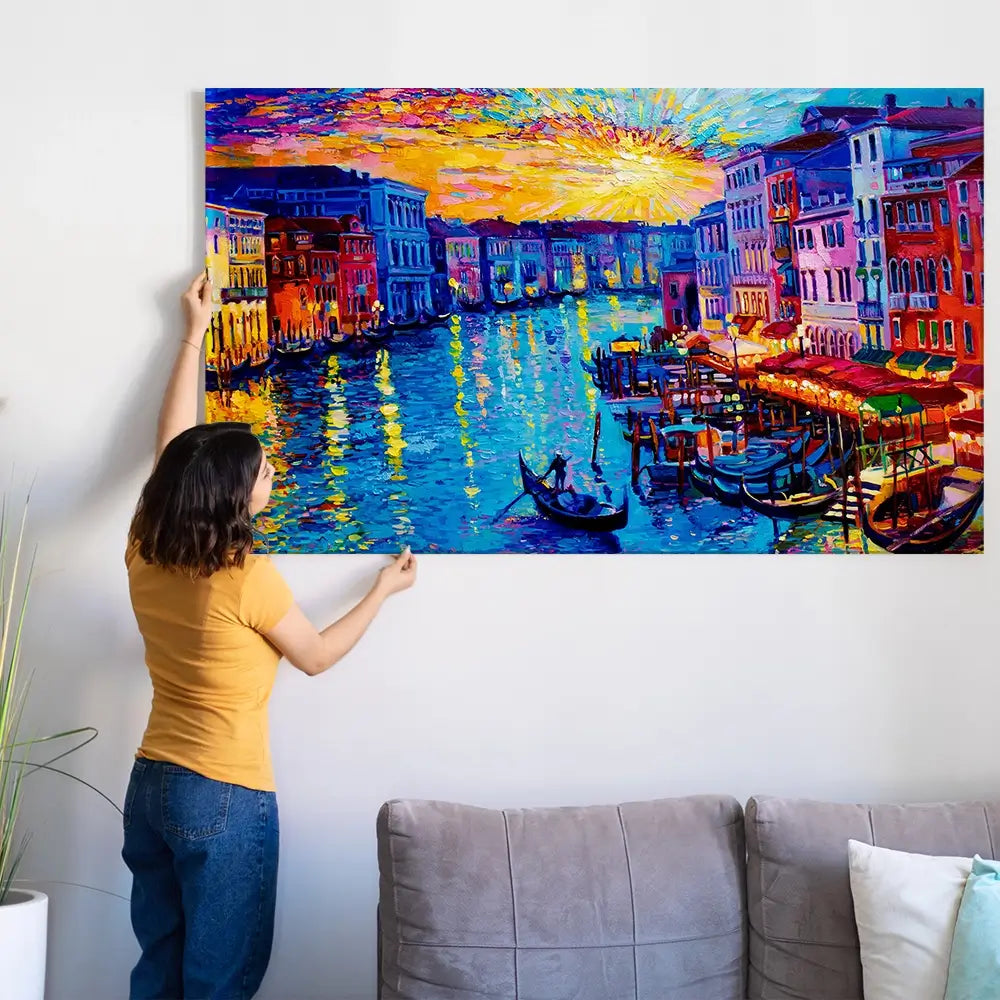 Rainbow Venice Oversized Canvas Print Rainbow Venice Oversized Canvas Print wall art product Art Print Shop