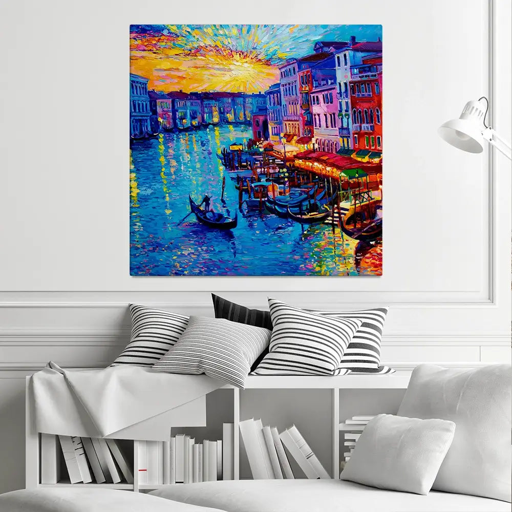 Rainbow Venice Square Canvas Print Rainbow Venice Square Canvas Print wall art product Ivailo Nikolov / Shutterstock