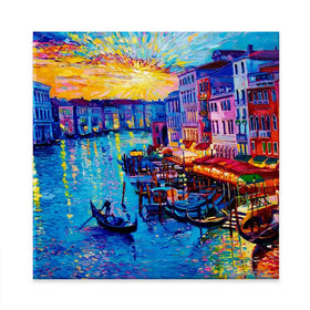 Rainbow Venice Square Canvas Print Rainbow Venice Square Canvas Print wall art product Ivailo Nikolov / Shutterstock