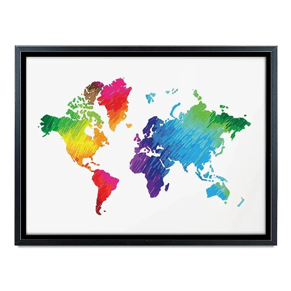 Rainbow World Map Canvas Print Rainbow World Map Canvas Print wall art product Ludmila Meshcheriakova / Shutterstock
