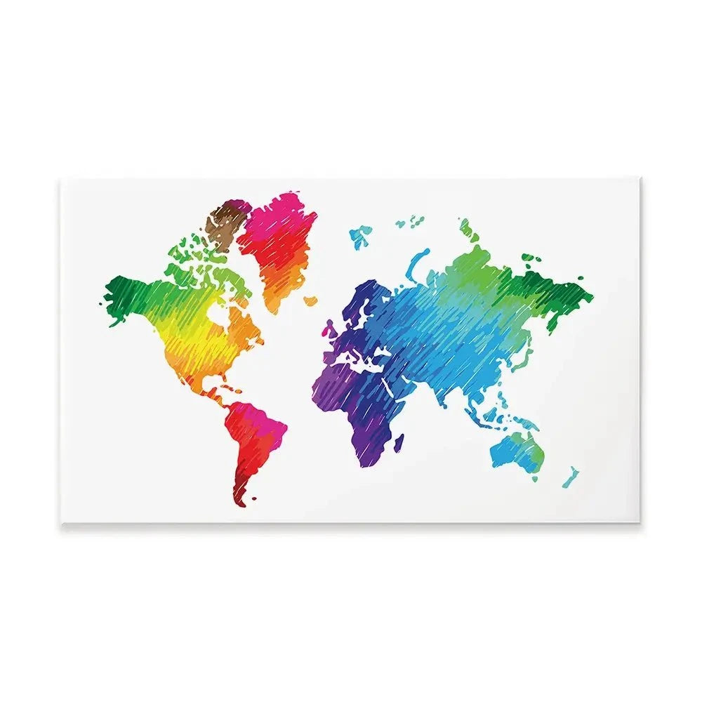 Rainbow World Map Canvas Print Rainbow World Map Canvas Print wall art product Ludmila Meshcheriakova / Shutterstock