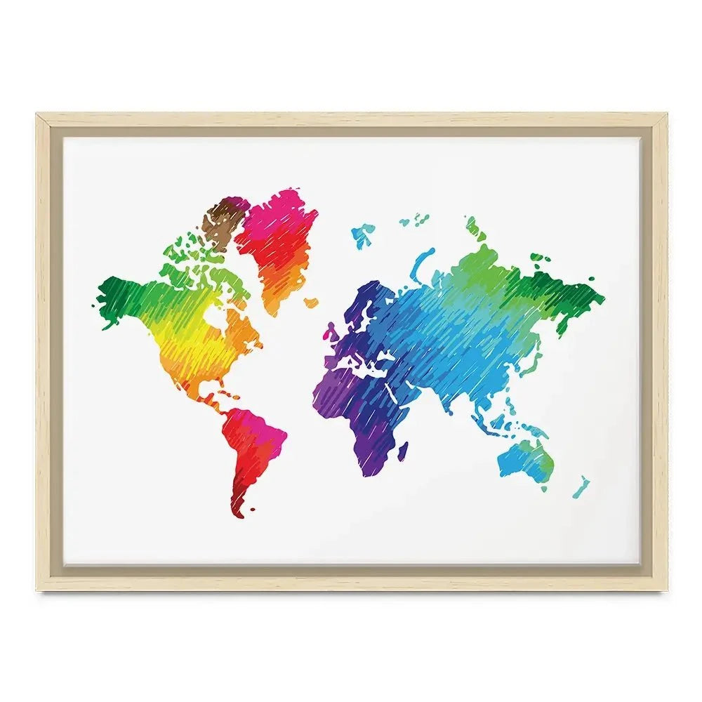 Rainbow World Map Canvas Print Rainbow World Map Canvas Print wall art product Ludmila Meshcheriakova / Shutterstock