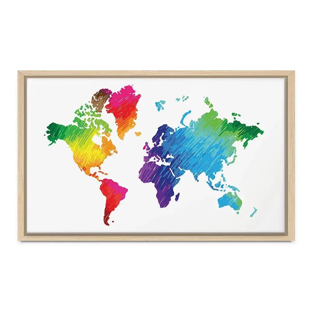 Rainbow World Map Canvas Print Rainbow World Map Canvas Print wall art product Ludmila Meshcheriakova / Shutterstock