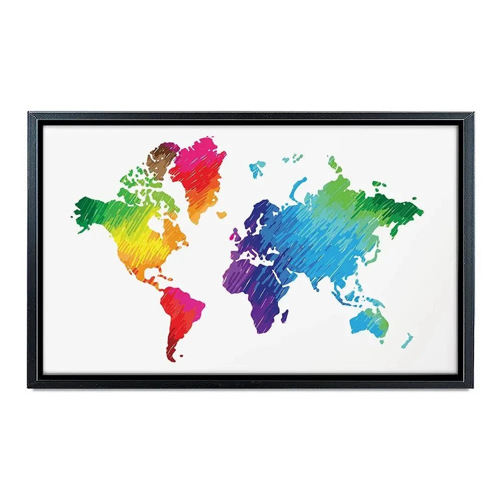 Rainbow World Map Canvas Print Rainbow World Map Canvas Print wall art product Ludmila Meshcheriakova / Shutterstock