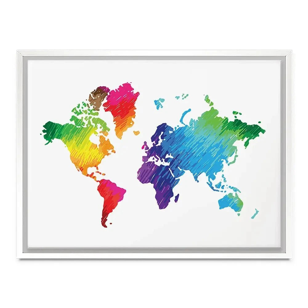 Rainbow World Map Canvas Print Rainbow World Map Canvas Print wall art product Ludmila Meshcheriakova / Shutterstock