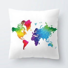 Rainbow World Map Cushion Rainbow World Map Cushion wall art product Ludmila Meshcheriakova / Shutterstock