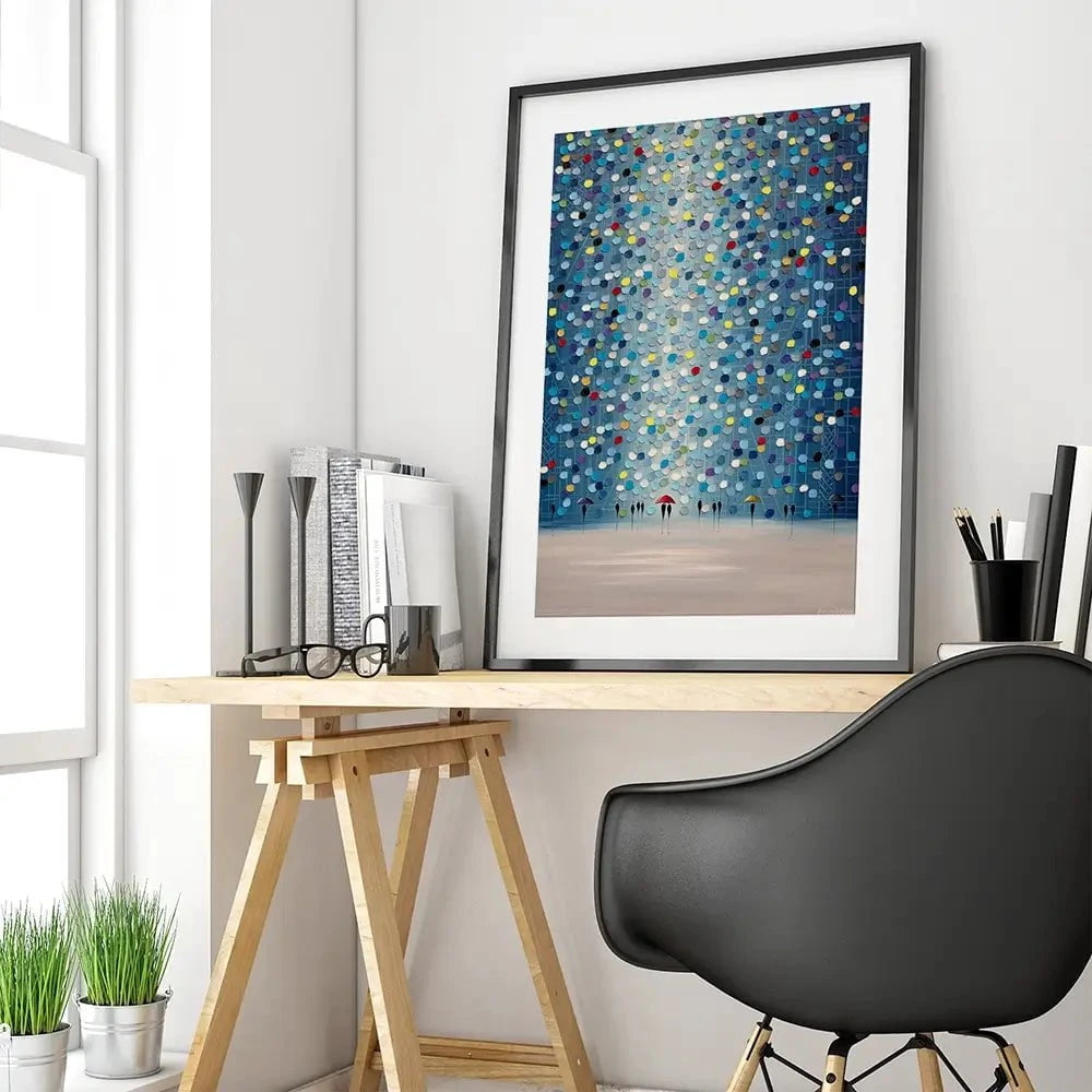 Raindrop Confetti Framed Art Print Raindrop Confetti Framed Art Print wall art product Ekaterina Ermilkina