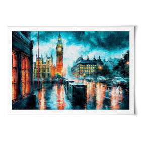 Raining In London Art Print Raining In London Art Print wall art product Art Print Shop