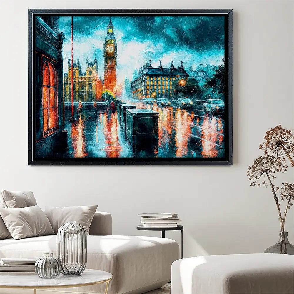 Raining In London Canvas Print Raining In London Canvas Print wall art product Art Print Shop