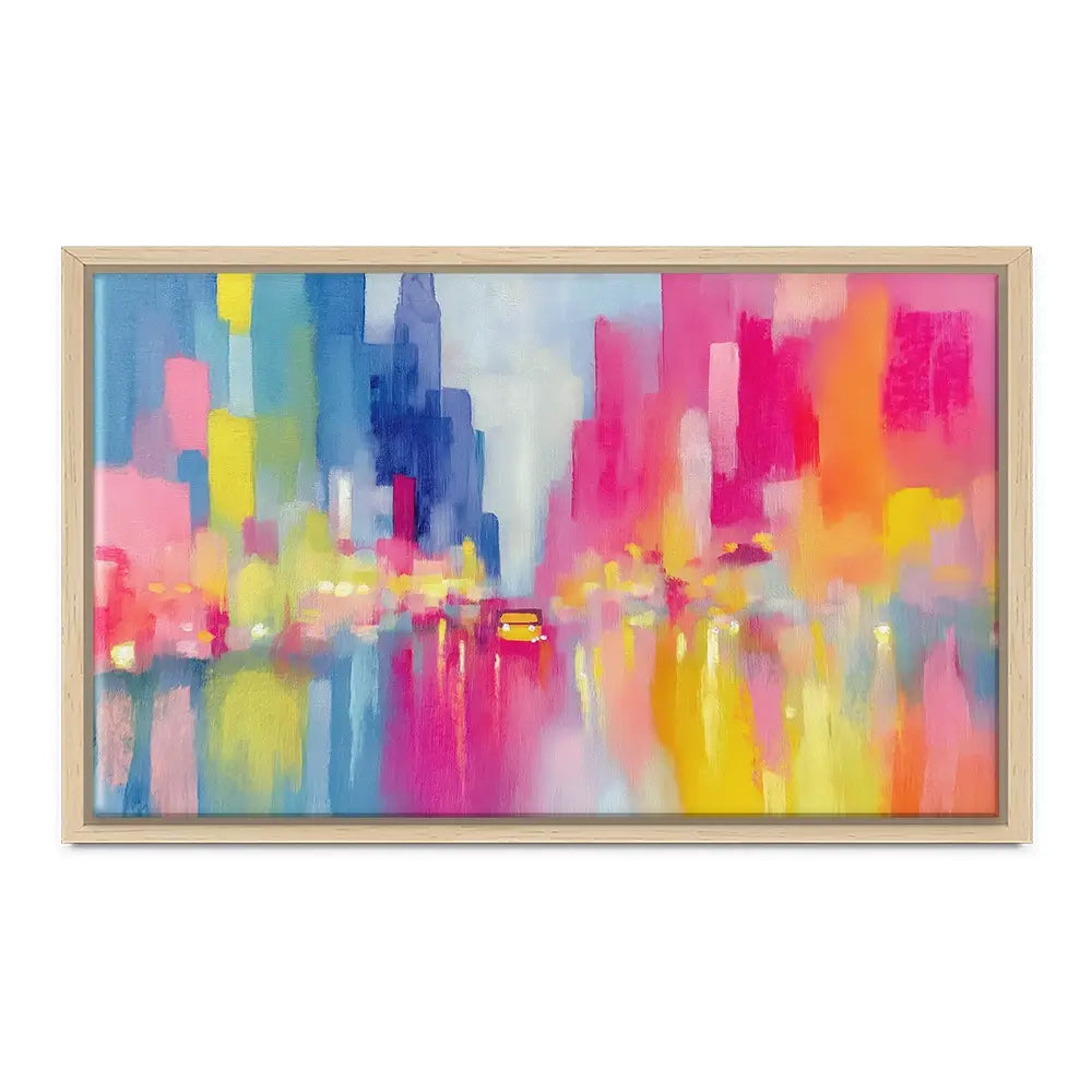Rainy City Glow Canvas Print Rainy City Glow Canvas Print wall art product Chromatic Storm Studio