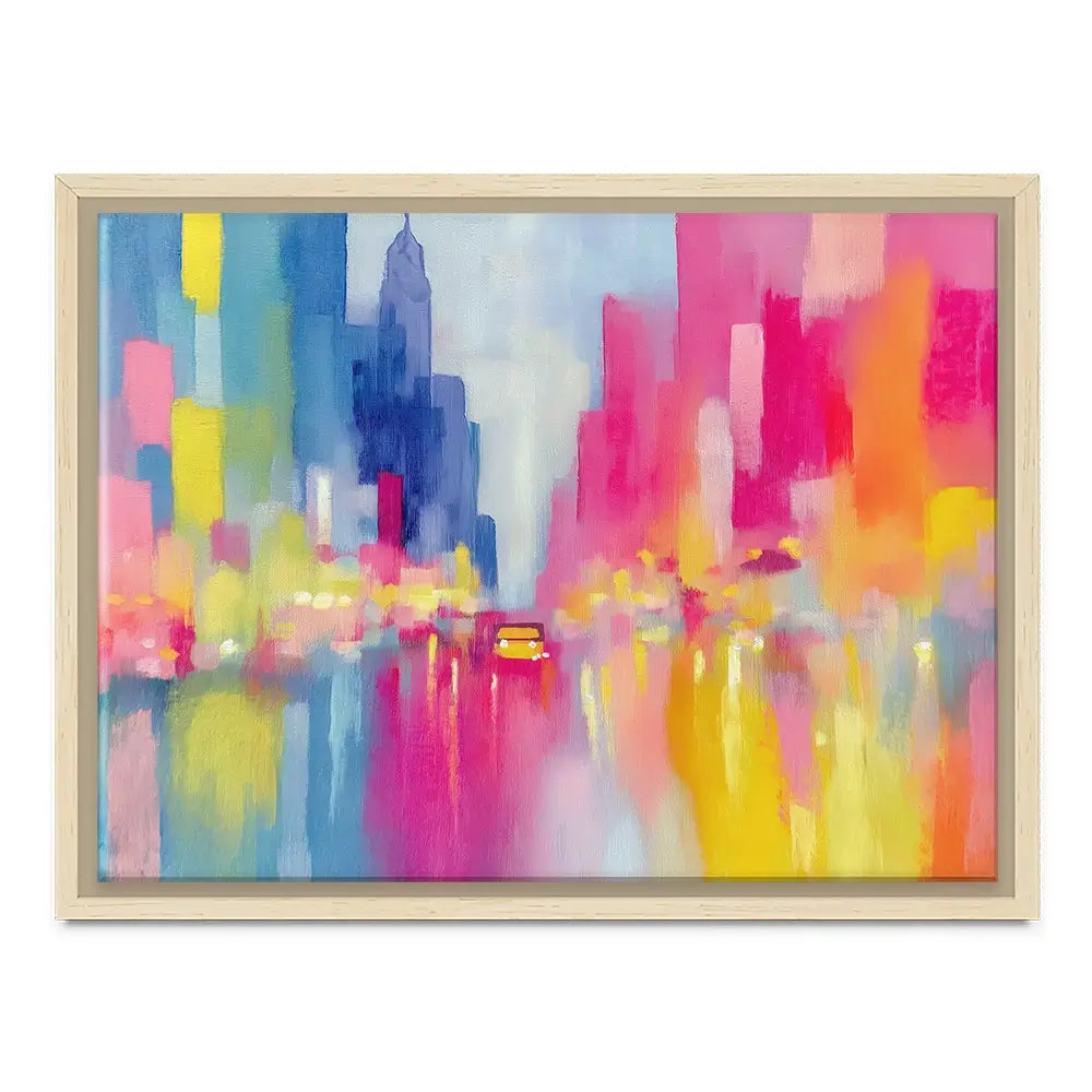 Rainy City Glow Canvas Print Rainy City Glow Canvas Print wall art product Chromatic Storm Studio