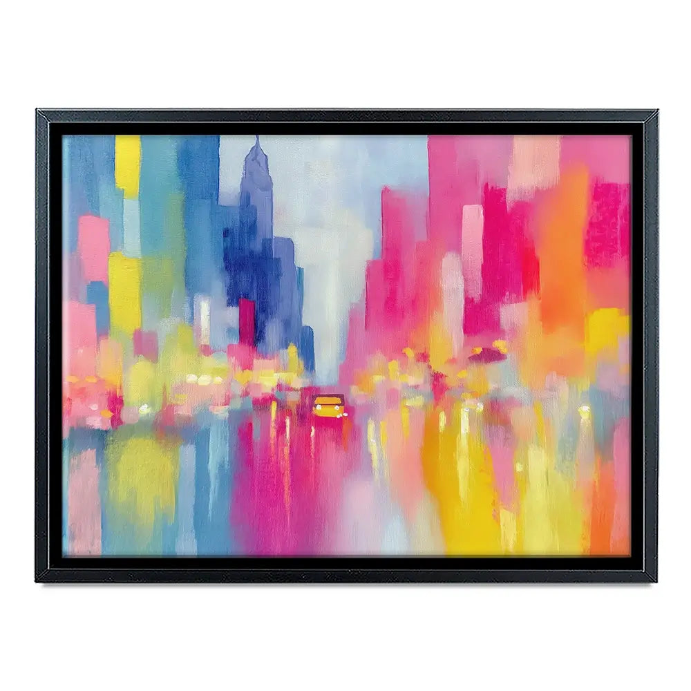 Rainy City Glow Canvas Print Rainy City Glow Canvas Print wall art product Chromatic Storm Studio