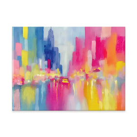 Rainy City Glow Canvas Print Rainy City Glow Canvas Print wall art product Chromatic Storm Studio