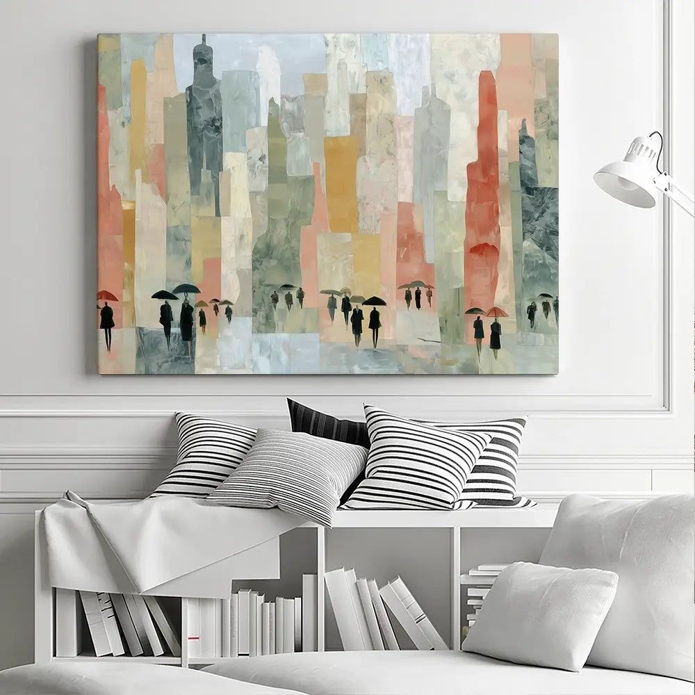 Rainy City Streets Canvas Print Rainy City Streets Canvas Print wall art product Chromatic Storm Studio