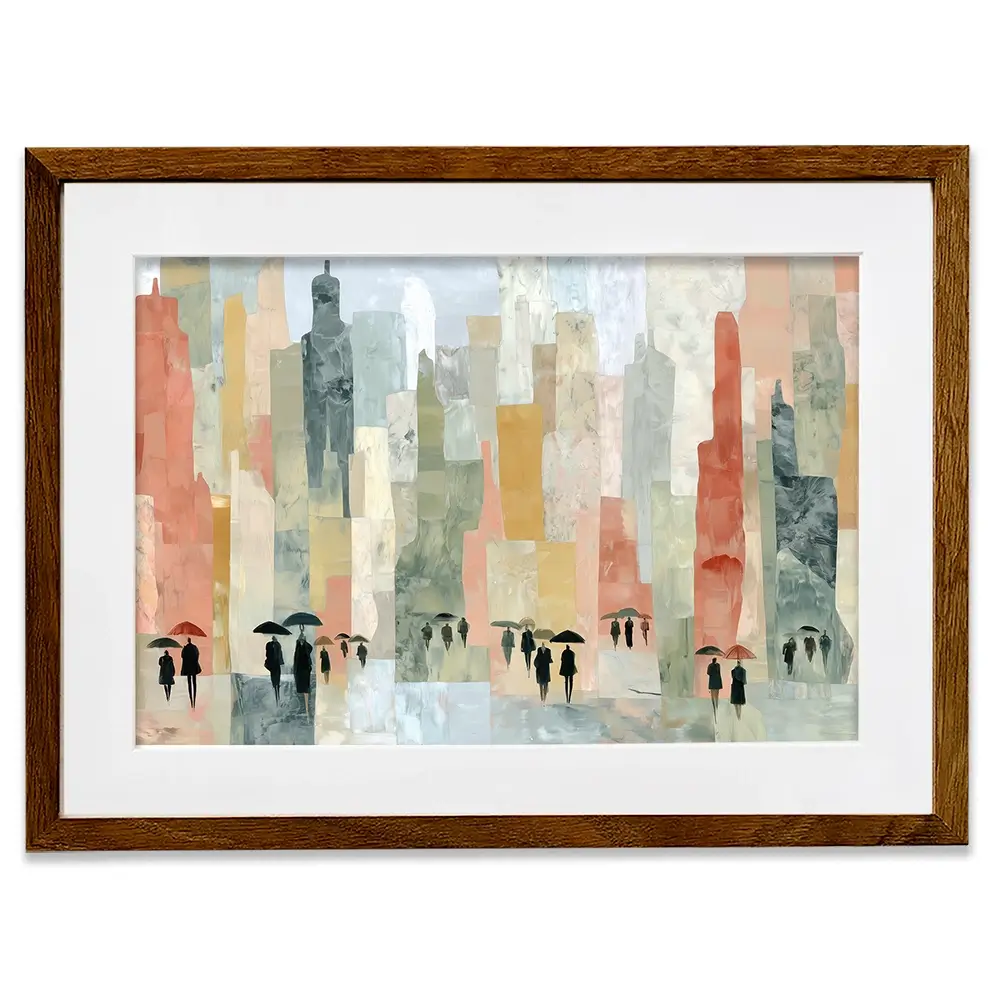 Rainy City Streets Framed Art Print Rainy City Streets Framed Art Print wall art product Chromatic Storm Studio