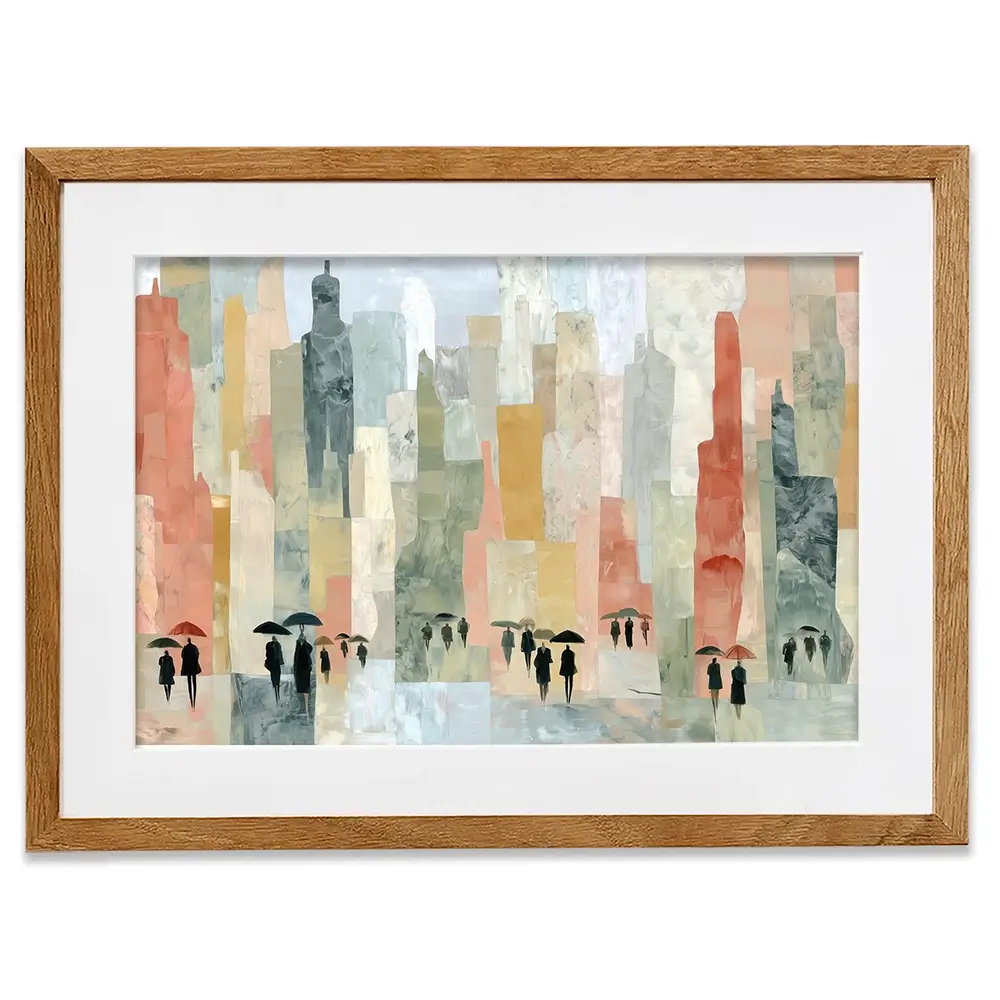 Rainy City Streets Framed Art Print Rainy City Streets Framed Art Print wall art product Chromatic Storm Studio