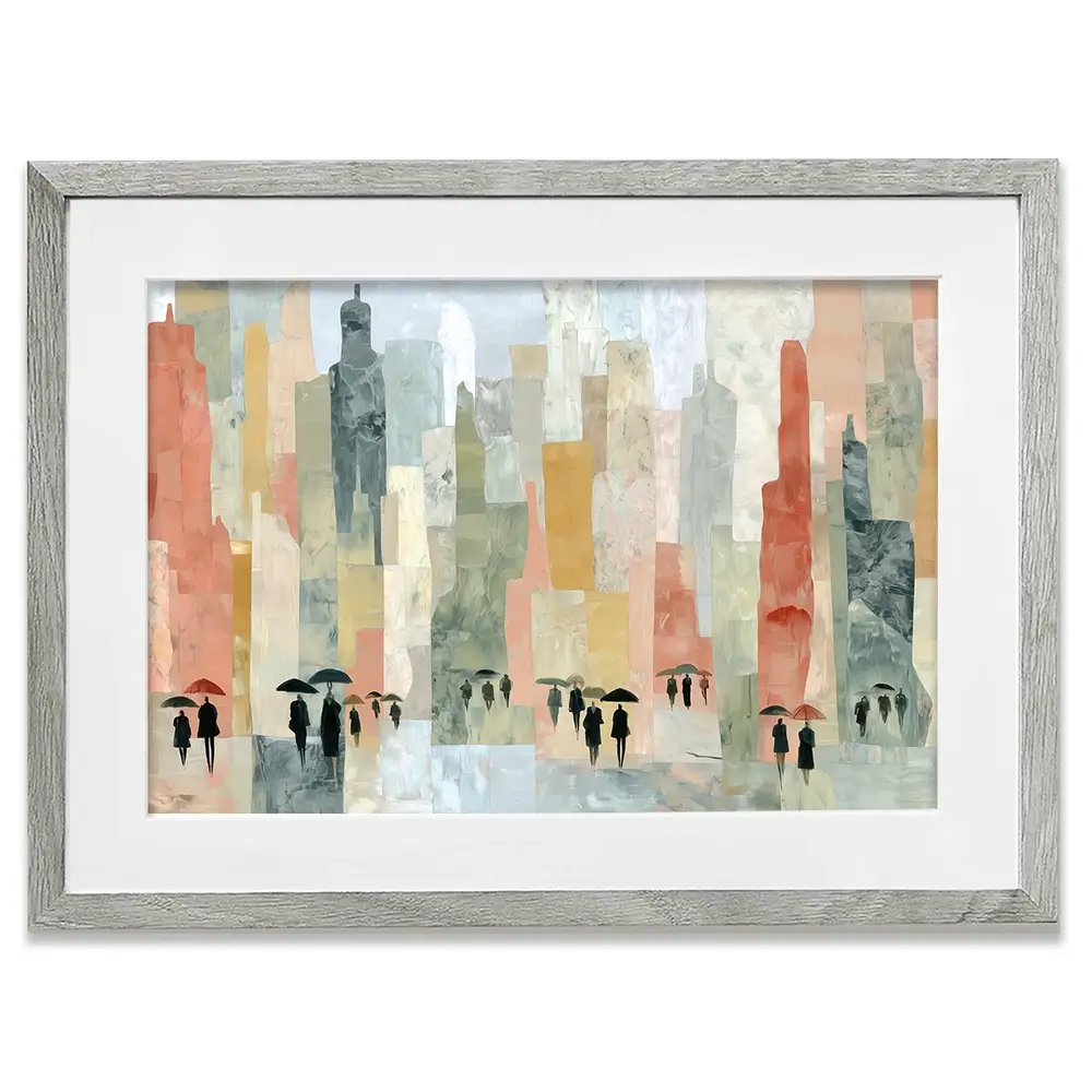 Rainy City Streets Framed Art Print Rainy City Streets Framed Art Print wall art product Chromatic Storm Studio