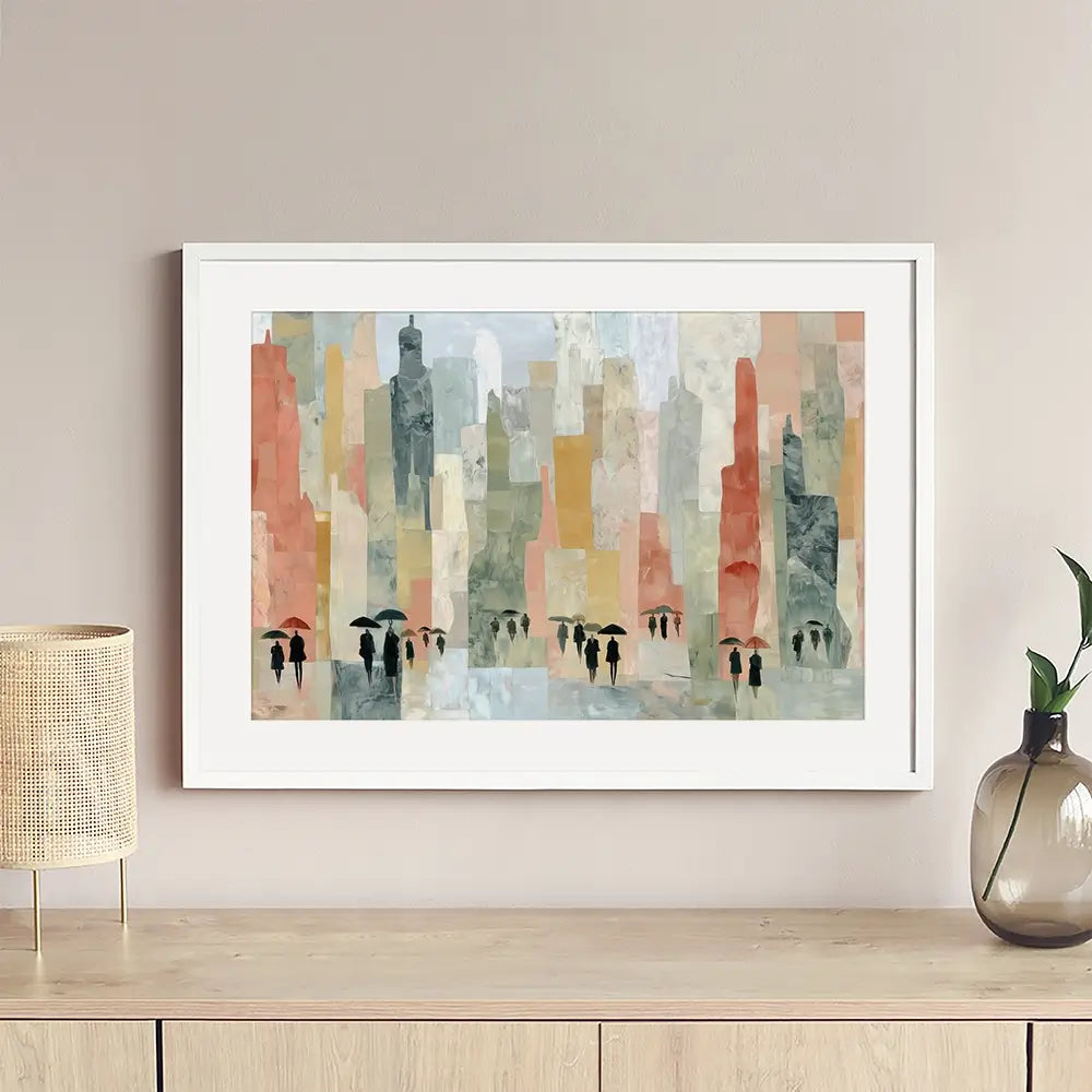 Rainy City Streets Framed Art Print Rainy City Streets Framed Art Print wall art product Chromatic Storm Studio