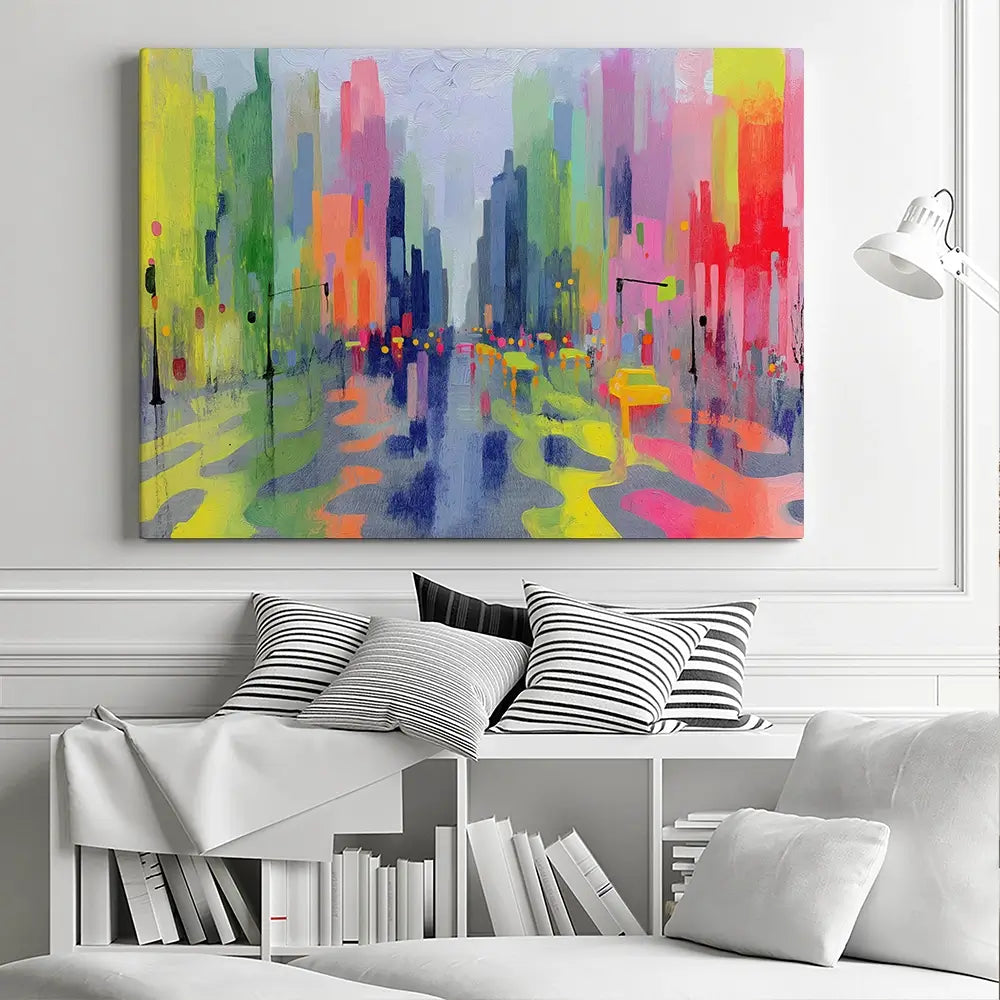 Rainy Crossing Canvas Print Rainy Crossing Canvas Print wall art product Chromatic Storm Studio
