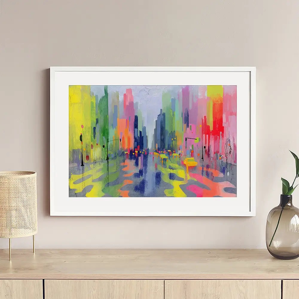 Rainy Crossing Framed Art Print Rainy Crossing Framed Art Print wall art product Chromatic Storm Studio