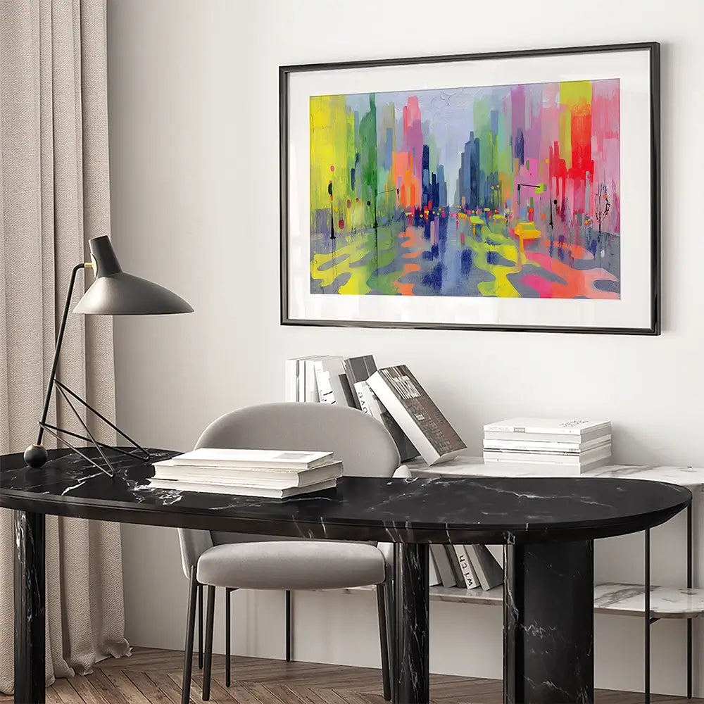 Rainy Crossing Framed Art Print Rainy Crossing Framed Art Print wall art product Chromatic Storm Studio