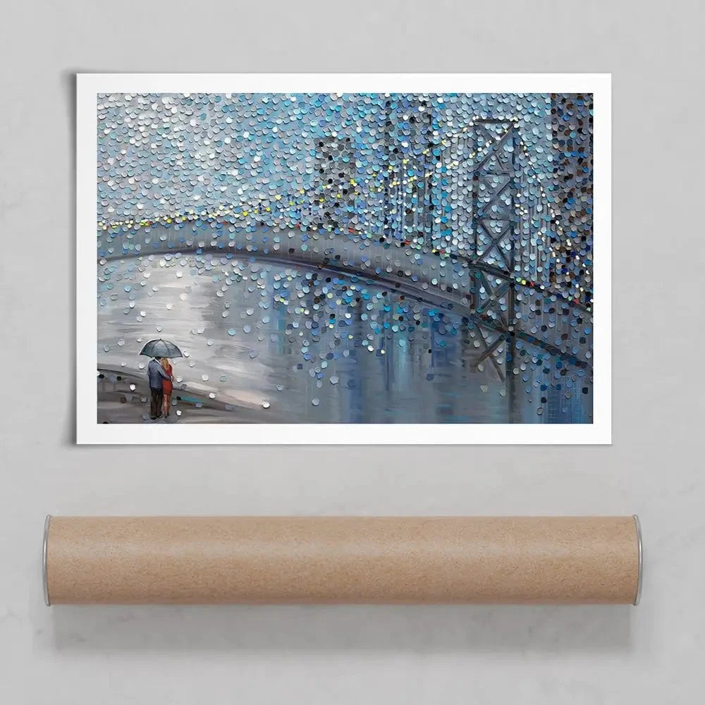 Rainy Date With The Bridge View  Art Print Rainy Date With The Bridge View  Art Print wall art product Ekaterina Ermilkina