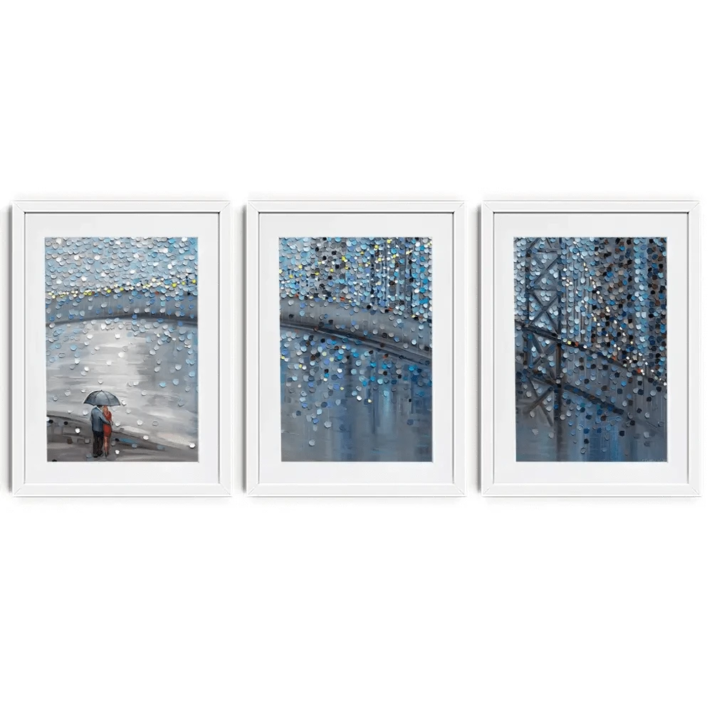 Rainy Date With The Bridge View Framed Art Print Trio Rainy Date With The Bridge View Framed Art Print Trio wall art product Ekaterina Ermilkina