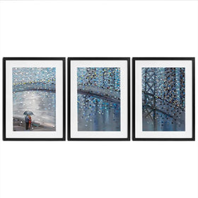 Rainy Date With The Bridge View Framed Art Print Trio Rainy Date With The Bridge View Framed Art Print Trio wall art product Ekaterina Ermilkina