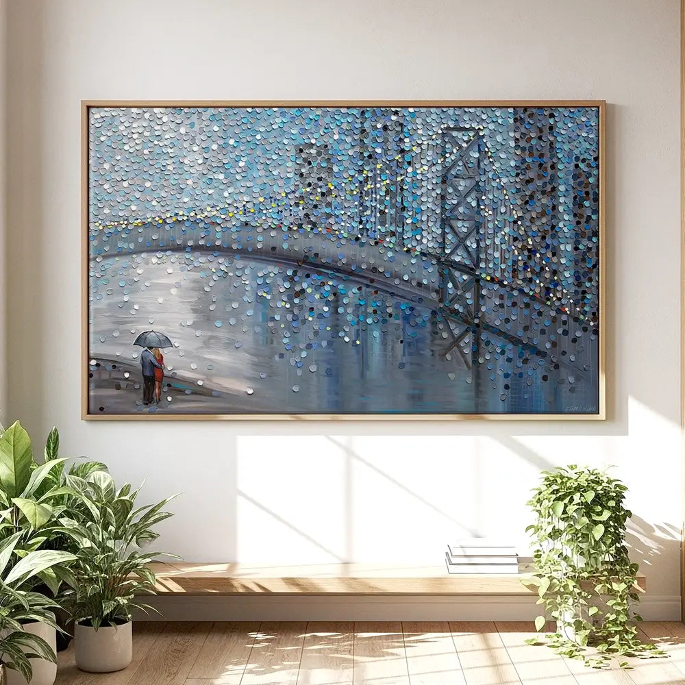 Rainy Date With The Bridge View Oversized Canvas Print Rainy Date With The Bridge View Oversized Canvas Print wall art product Art Print Shop
