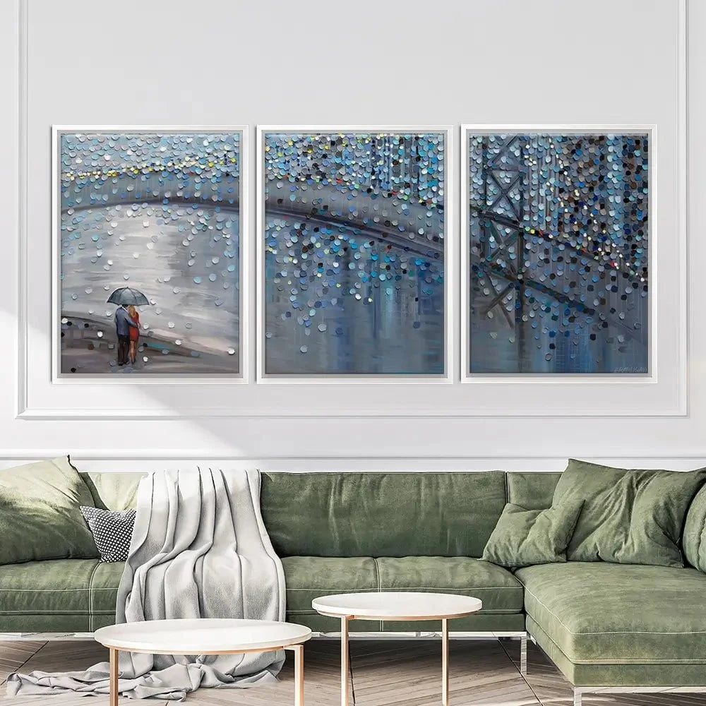 Rainy Date With The Bridge View Trio Canvas Print Rainy Date With The Bridge View Trio Canvas Print wall art product Ekaterina Ermilkina